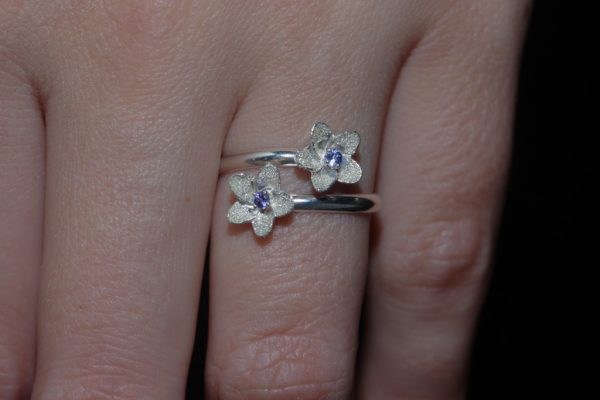 Tiny Plumeria Bypass Ring