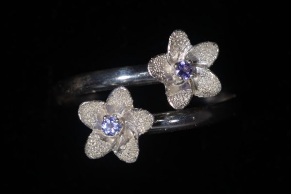 Tiny Plumeria Bypass Ring - Image 2