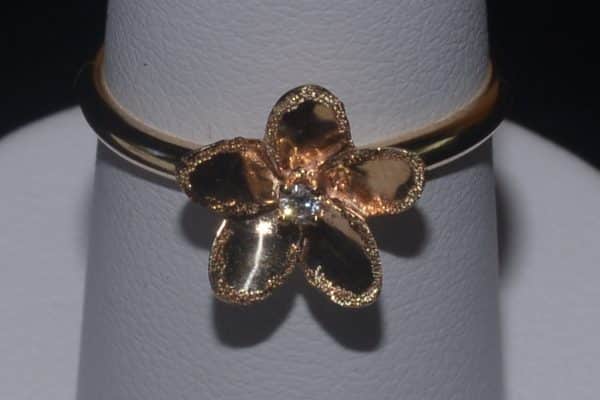 14k XS Plumeria Ring